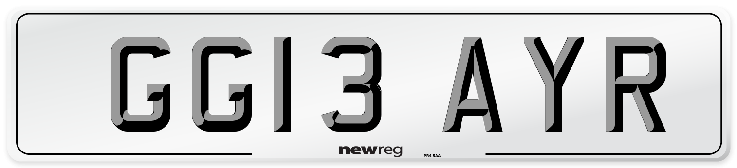 GG13 AYR Number Plate from New Reg